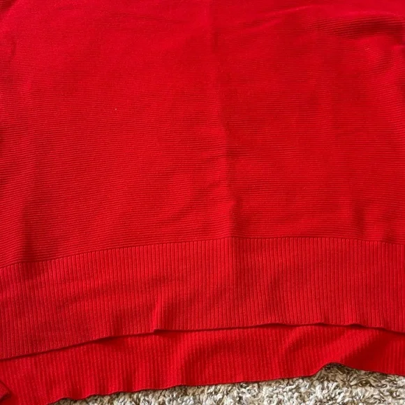 Vibrant Red Women's Sweater with Button Accents - Picture 7 of 12